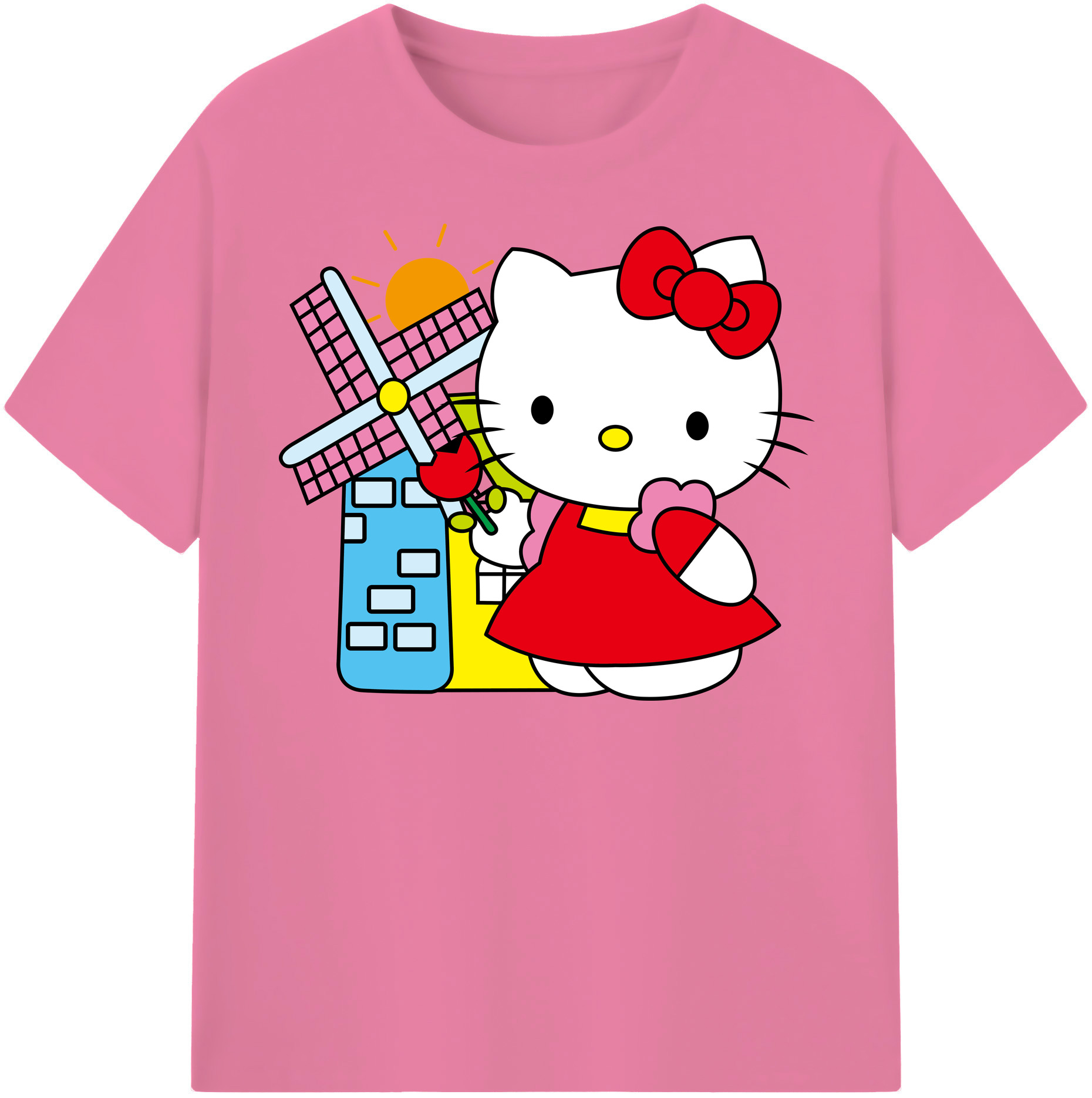 （画像用） Hello Kitty ハローキティ 綿100％半袖Tシャツ（フロントプリント）